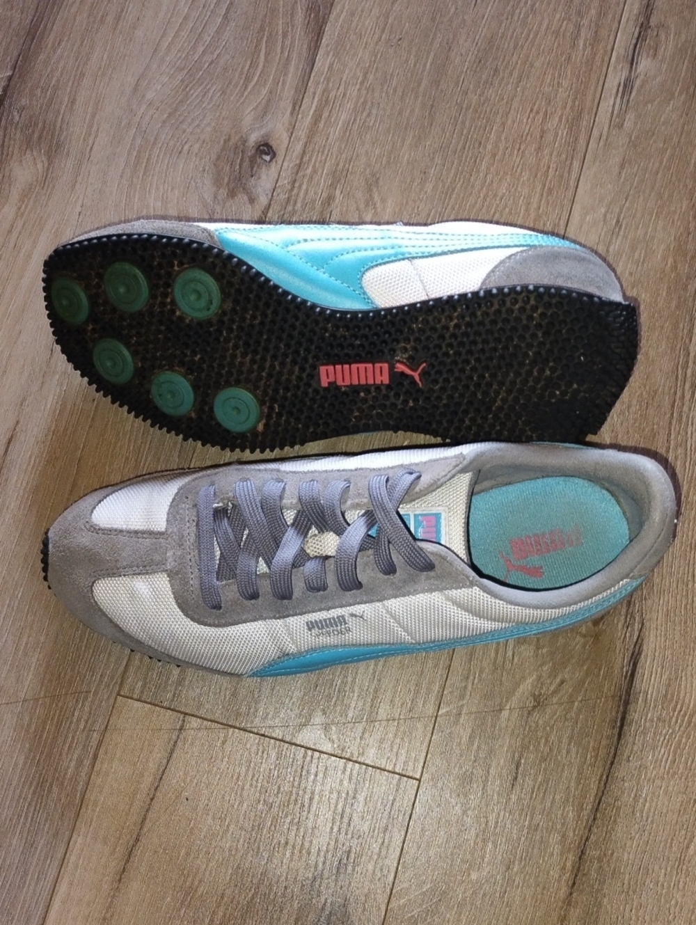 Puma Speeder Women’s Gray & Teal Retro Low-Profile Sneakers